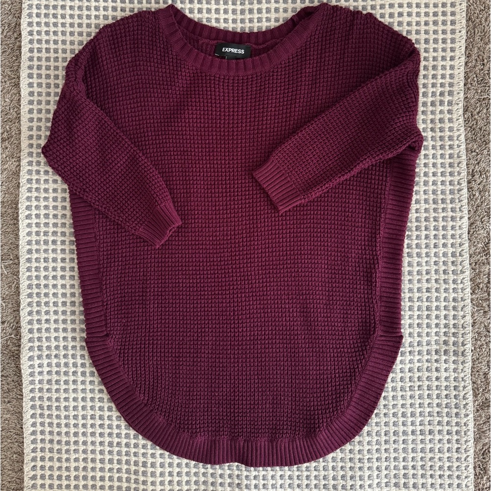 Express curved hem sweater